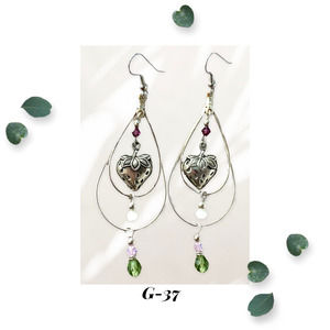 Strawberry Picker - Extra Long Teardrop Charm Earrings